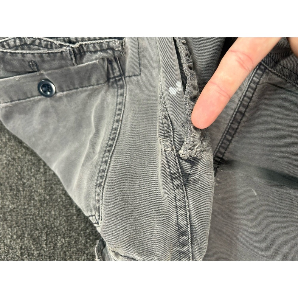 VTG Abercrombie and Fitch Cargo Pants Men 34R (Fits 37x31) Gray Baggy Thrashed - Picture 15 of 16